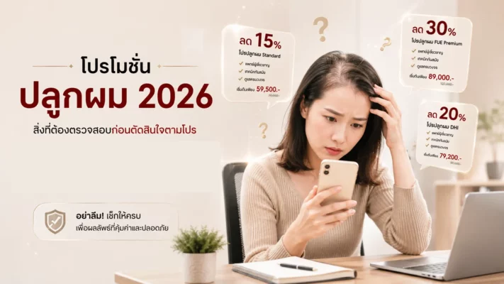 โปรโมชั่นปลูกผมโฆษณาส่วนลดในตลาดปลูกผม โฆษณา โปรโมชั่นปลูกผม ในตลาดปี 2026